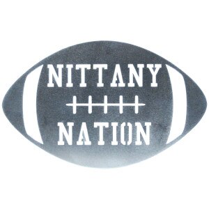 magnet metal football with cutout Nittany Nation